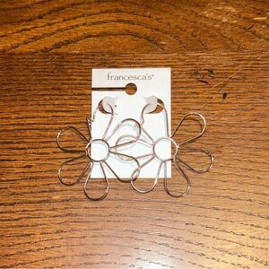 Francesca's Silver Flower Hoop Earrings